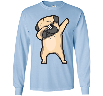 Dabbing Pug Shirt - Cute Funny Dog Dab T-Shirt t-shirt Light Blue