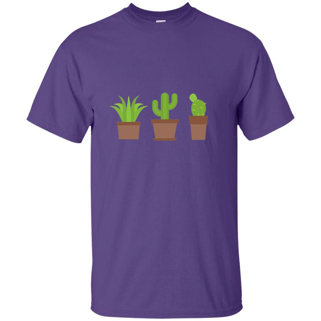 Cactus Plant Pot Succulent T-shirt Purple