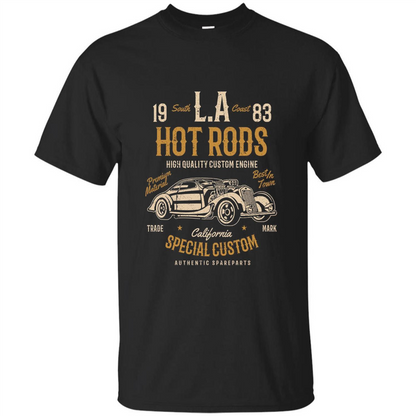 L.A. Hot Rods Classic Car T-shirt T-shirt Black