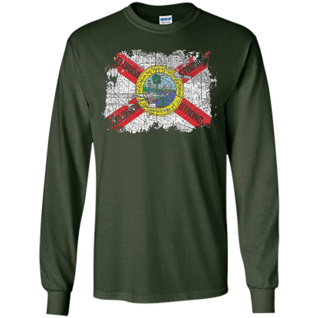 Florida Strong T-shirt Florida Distressed Flag T-Shirt Forest Green