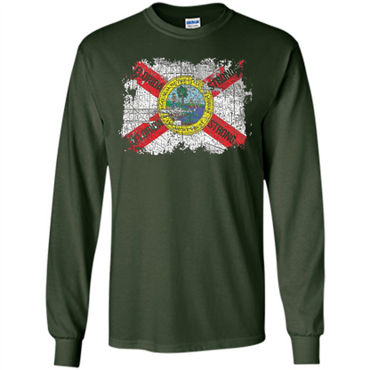 Florida Strong T-shirt Florida Distressed Flag T-Shirt Forest Green