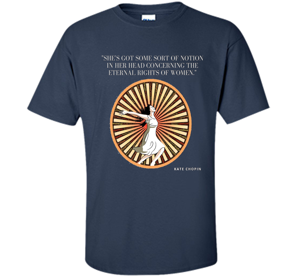 Kate Chopin Eternal Rights of Women Literary T-Shirt shirt Navy