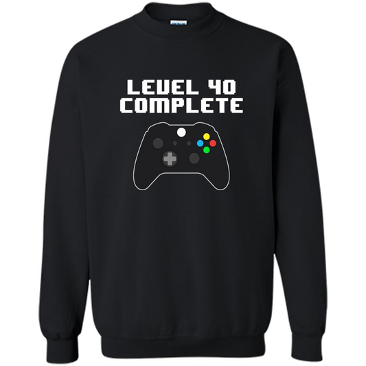 Level 40 Complete Retro Video Games 40Th Birthday T-shirt Black