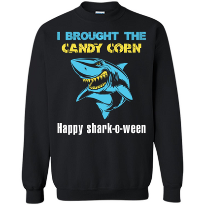 Shark T-shirt I Brought The Candy Corn Happy Shark-o-ween T-shirt Black