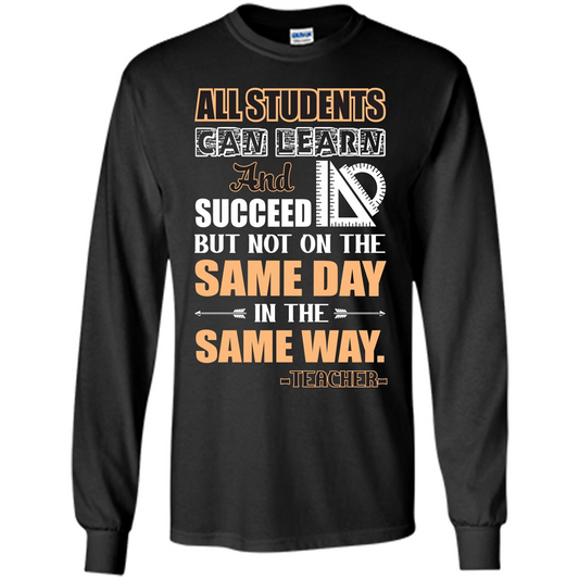 Teacher T-shirt All Students Can Learn And Succeed Black