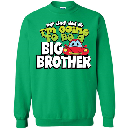 Car Brother T-shirt I'm Going To Be a Big Brother Irish Green