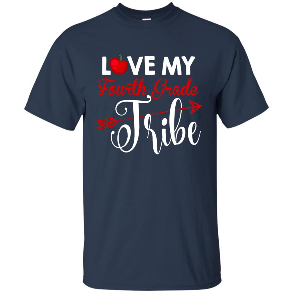 Love My Fourth Grade Tribe T-shirt School Day T-shirt Navy
