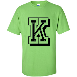 Letter K Initial T-Shirt for Names or Spelling Words