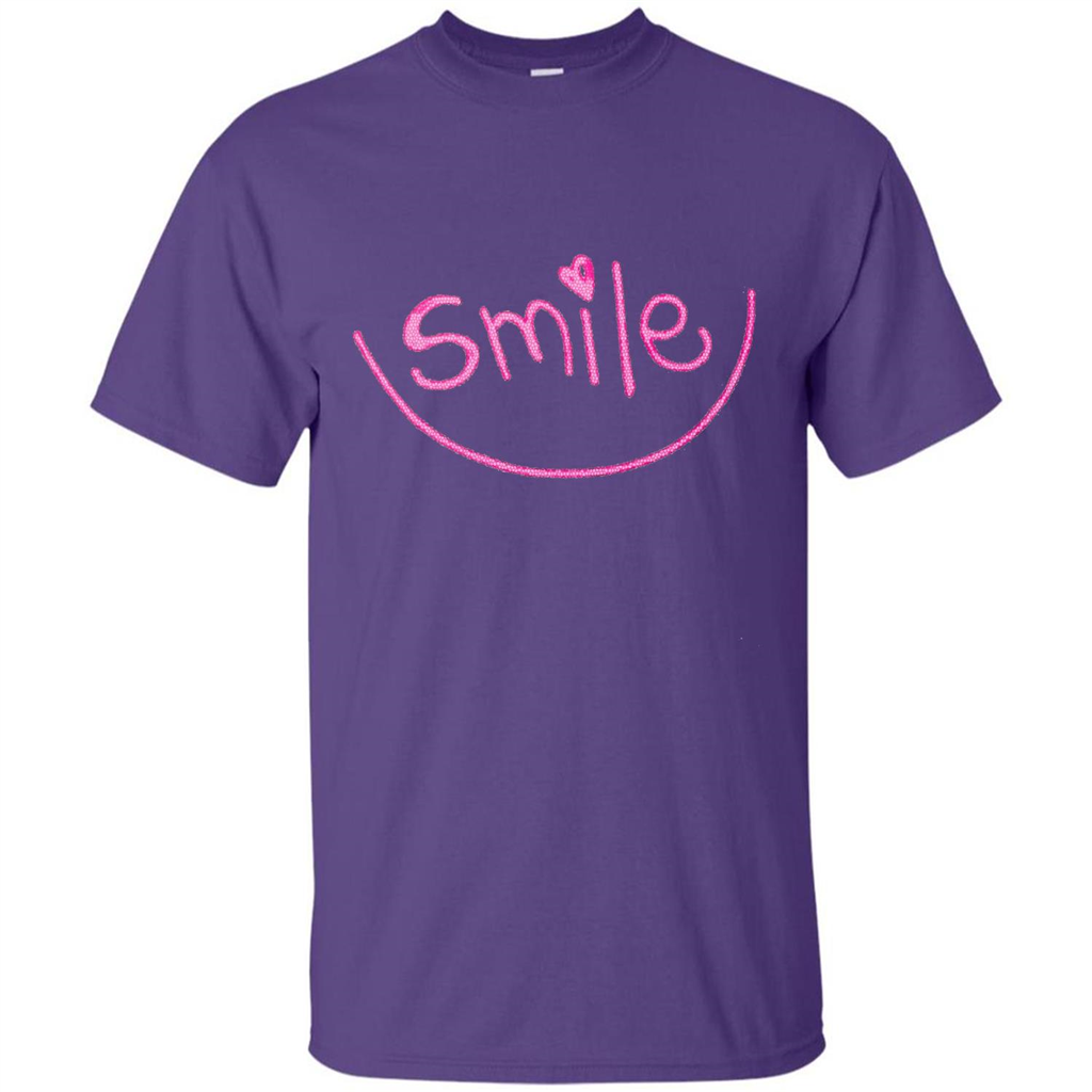 Smile Happy Motivational Smiley Face T-Shirts Purple