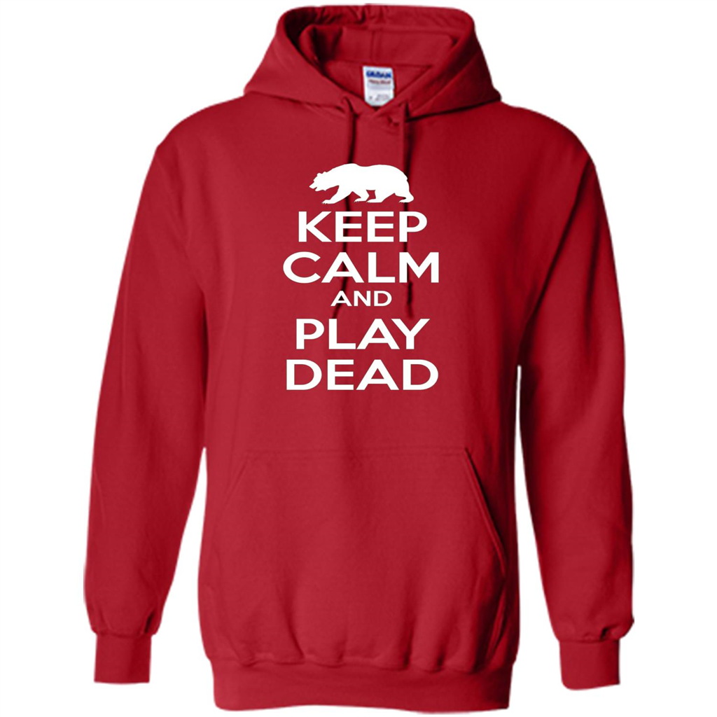 Keep Calm and Play Dead Bear T-shirt Red