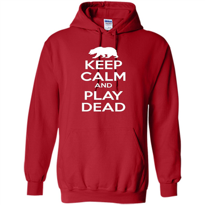 Keep Calm and Play Dead Bear T-shirt Red