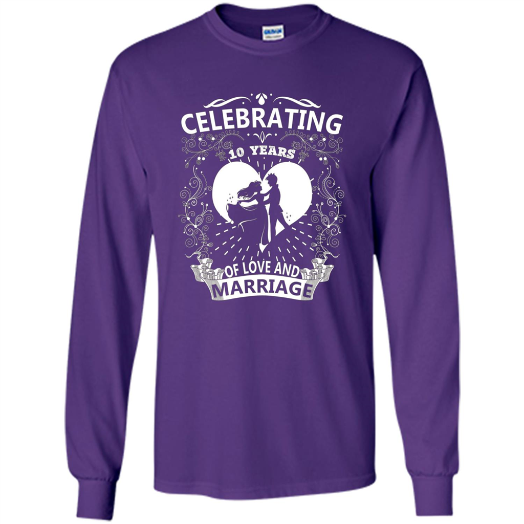 Celebrating 10 Years Wedding Anniversary Tshirt Purple