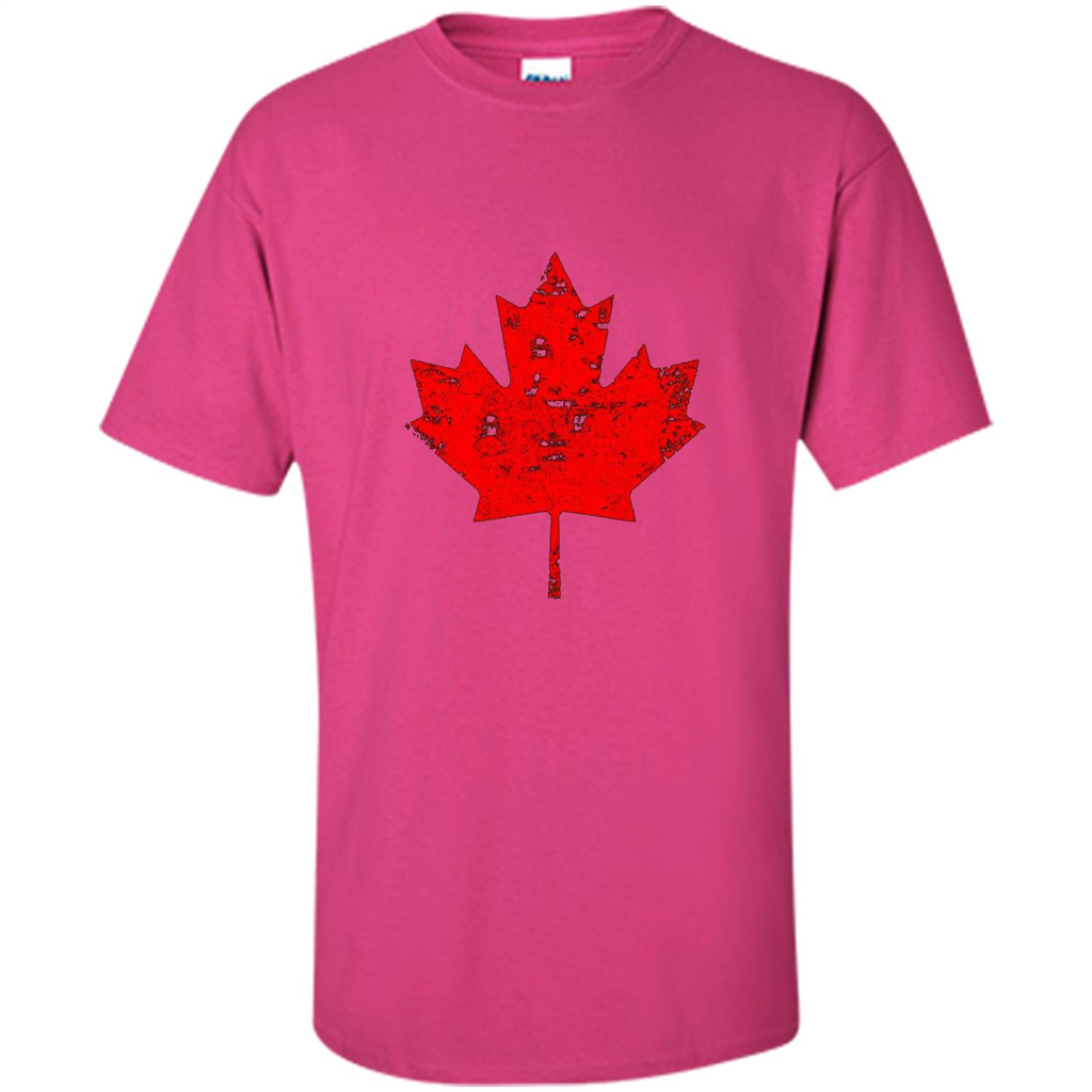 Canada Day T-Shirt. Canada Maple Flag Distressed T-shirt Heliconia