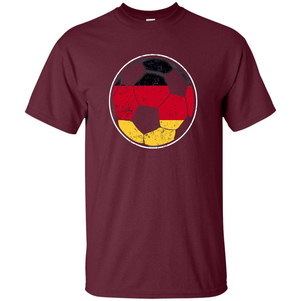 Germany Flag Soccer Ball Flag Soccer T-shirt Maroon