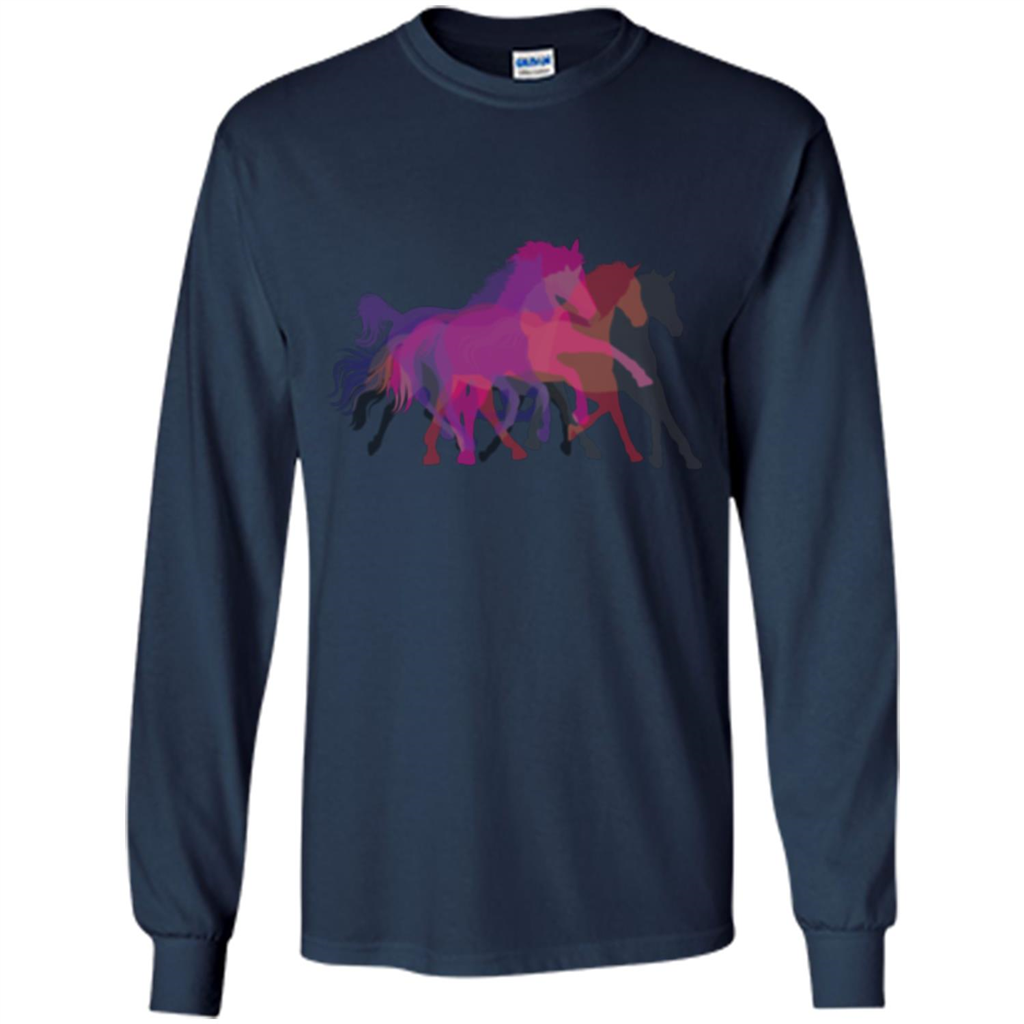 Beautiful Shadow Horses T-shirt Navy
