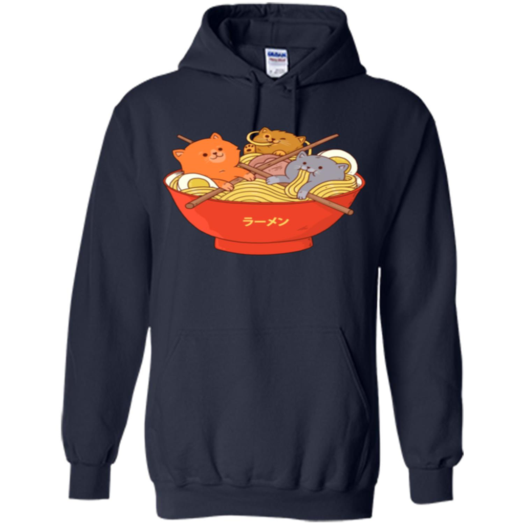 Ramen Noodles And Cats T-shirt Navy