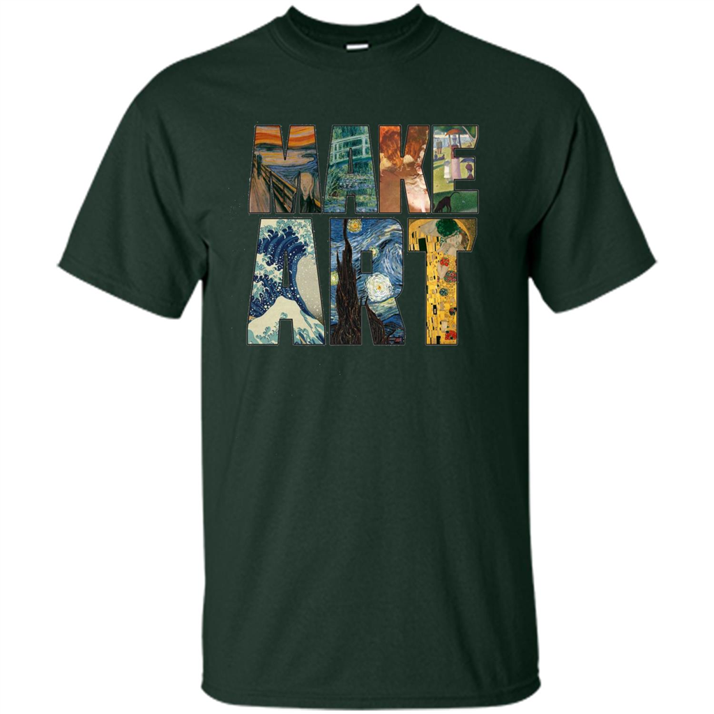 Make Art T-shirt Cool Painting T-shirt Forest Green