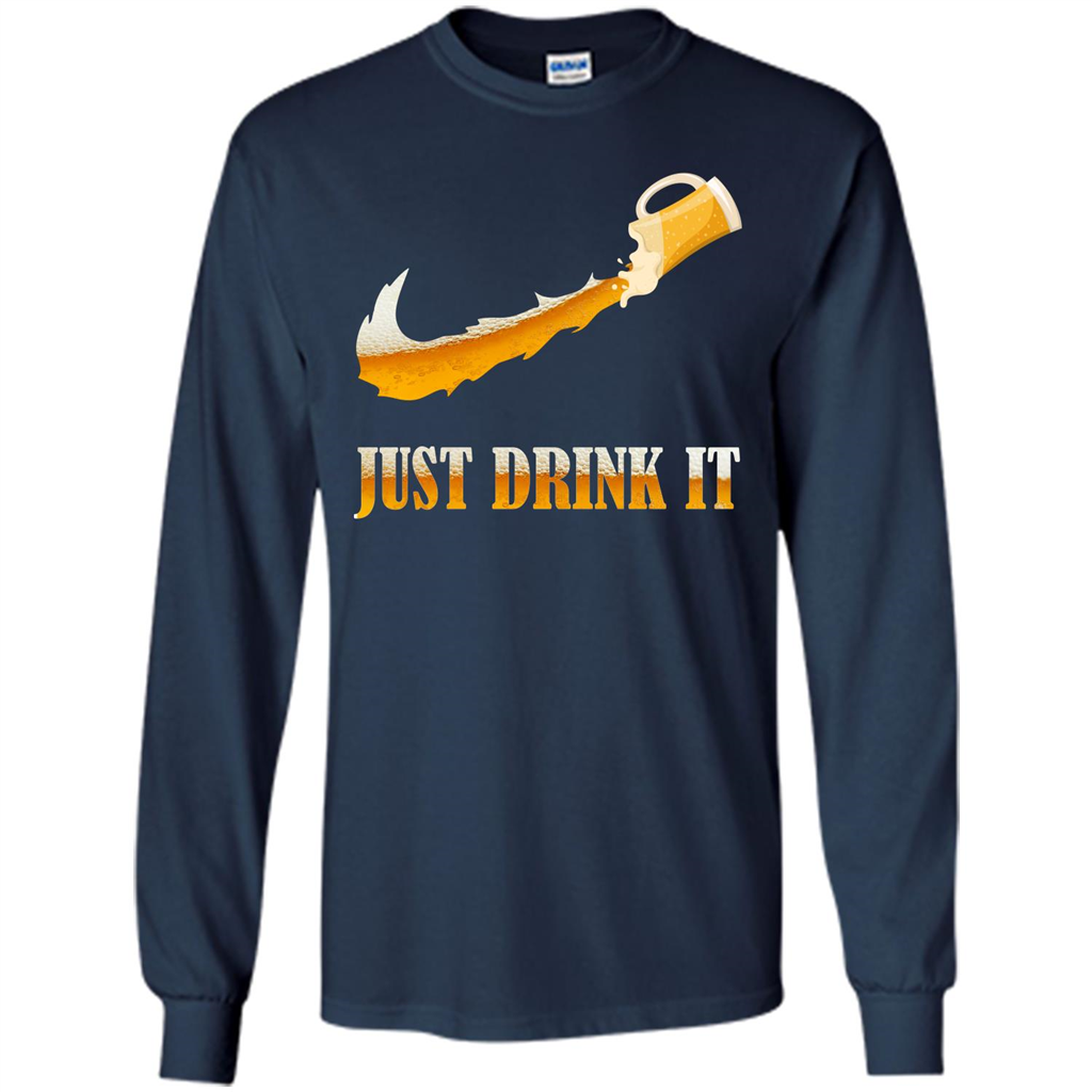 Drink Beer T-shirt Just Drink It Navy