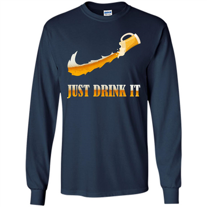 Drink Beer T-shirt Just Drink It Navy