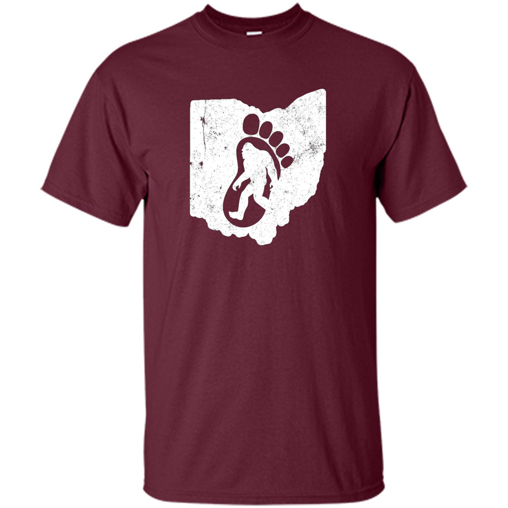 Ohio Hunting Bigfoot T-shirt Maroon