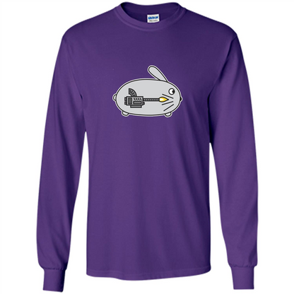 Bunny vs Dinosaur T-shirt Purple