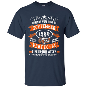 Legends Were Born In September 1980 T-shirt Birthday Gift T-shirt