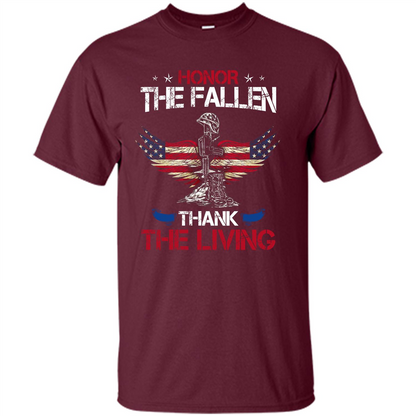 Military T-shirt Honor The Fallen Thank The Living Maroon
