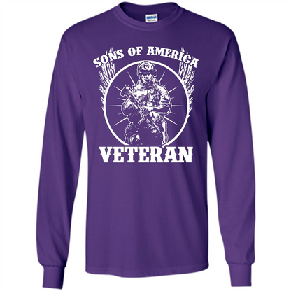 Military T-shirt Sons Of America Veteran Purple