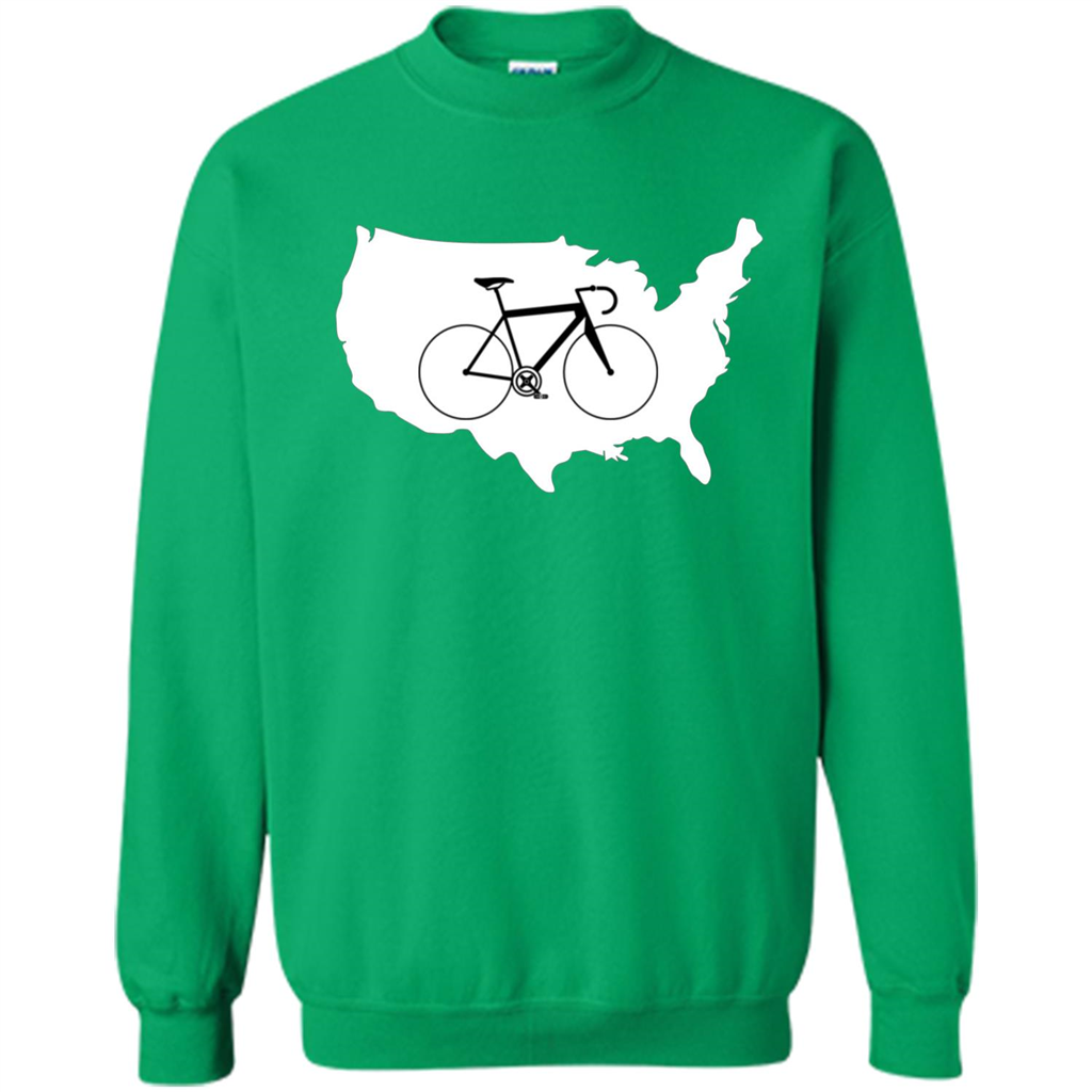 Bicycle America T-shirt USA States Road Bike Irish Green