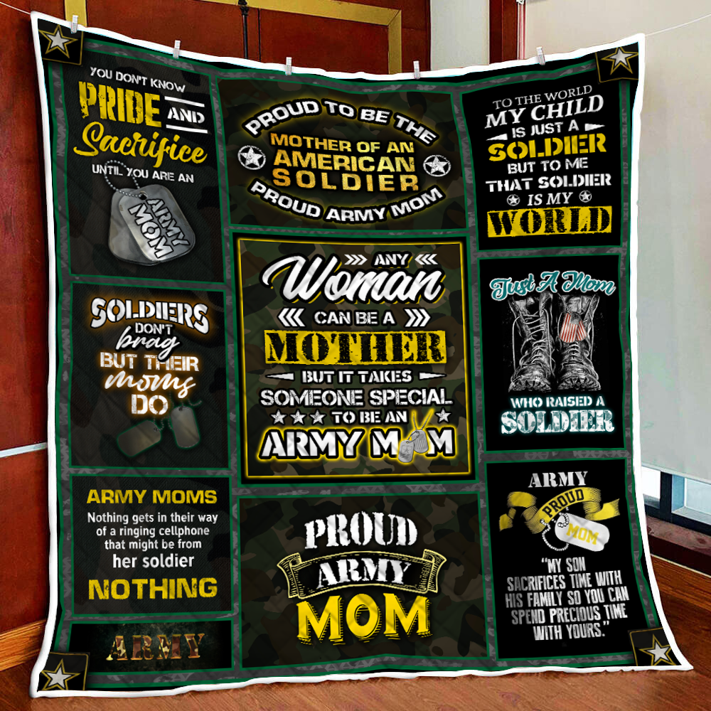 Proud Army Mom Quilt Blanket Quilt Set
