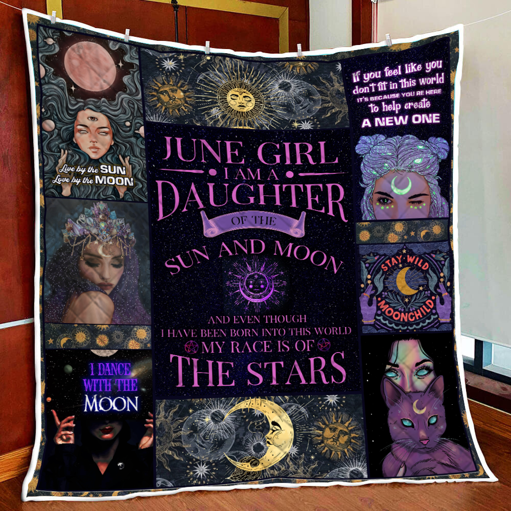 June Girl Daughter of the sun and moon Quilt Blanket Quilt Set Single Quilt