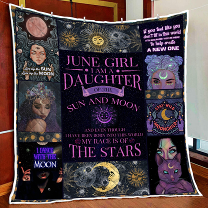 June Girl Daughter of the sun and moon Quilt Blanket Quilt Set Single Quilt