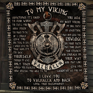 To My Viking. I Love You To Valhalla And Back Quilt Set