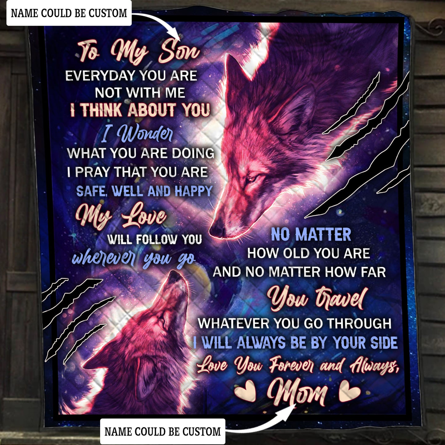 Personalized My Wolf Quilt Blanket Quilt Set