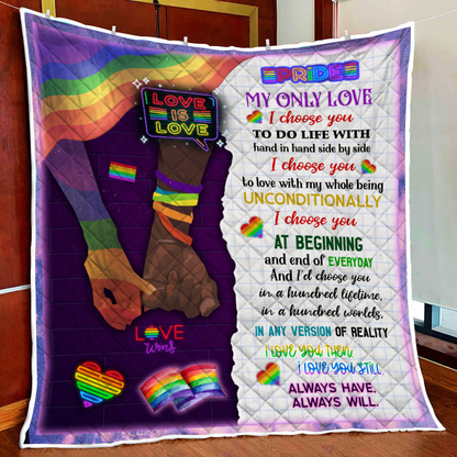 My Only Love, My Rainbow LGBT Quilt Blanket Quilt Set Single Quilt