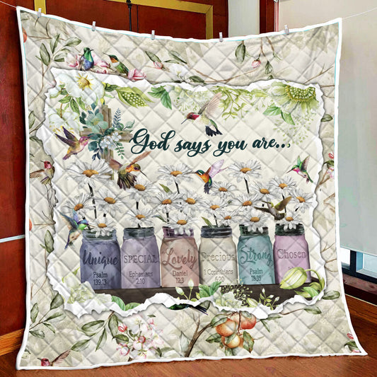 Hummingbird. God Says You Are Quilt Blanket Quilt Set Single Quilt