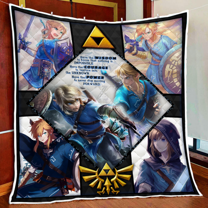 Wisdom Courage Power Link The Legend of Zelda Quilt Blanket Quilt Set Single Quilt