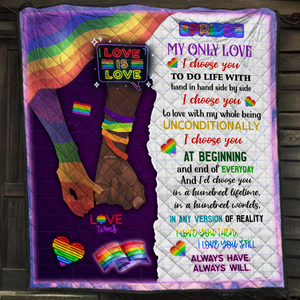 My Only Love, My Rainbow LGBT Quilt Blanket Quilt Set