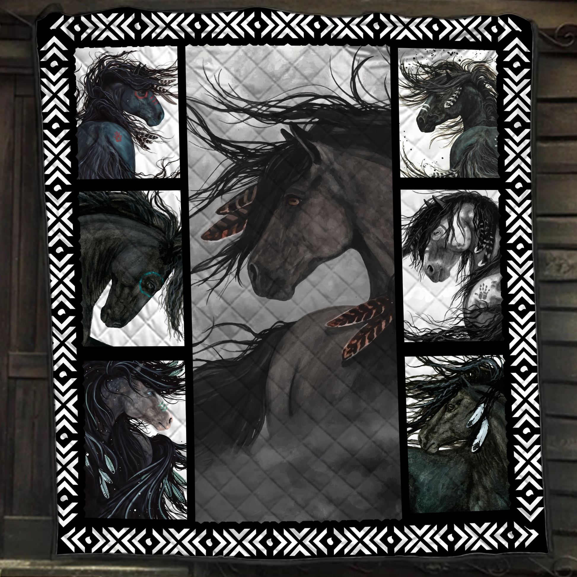 Majestic Horse 3D Quilt Bed Set Single Quilt