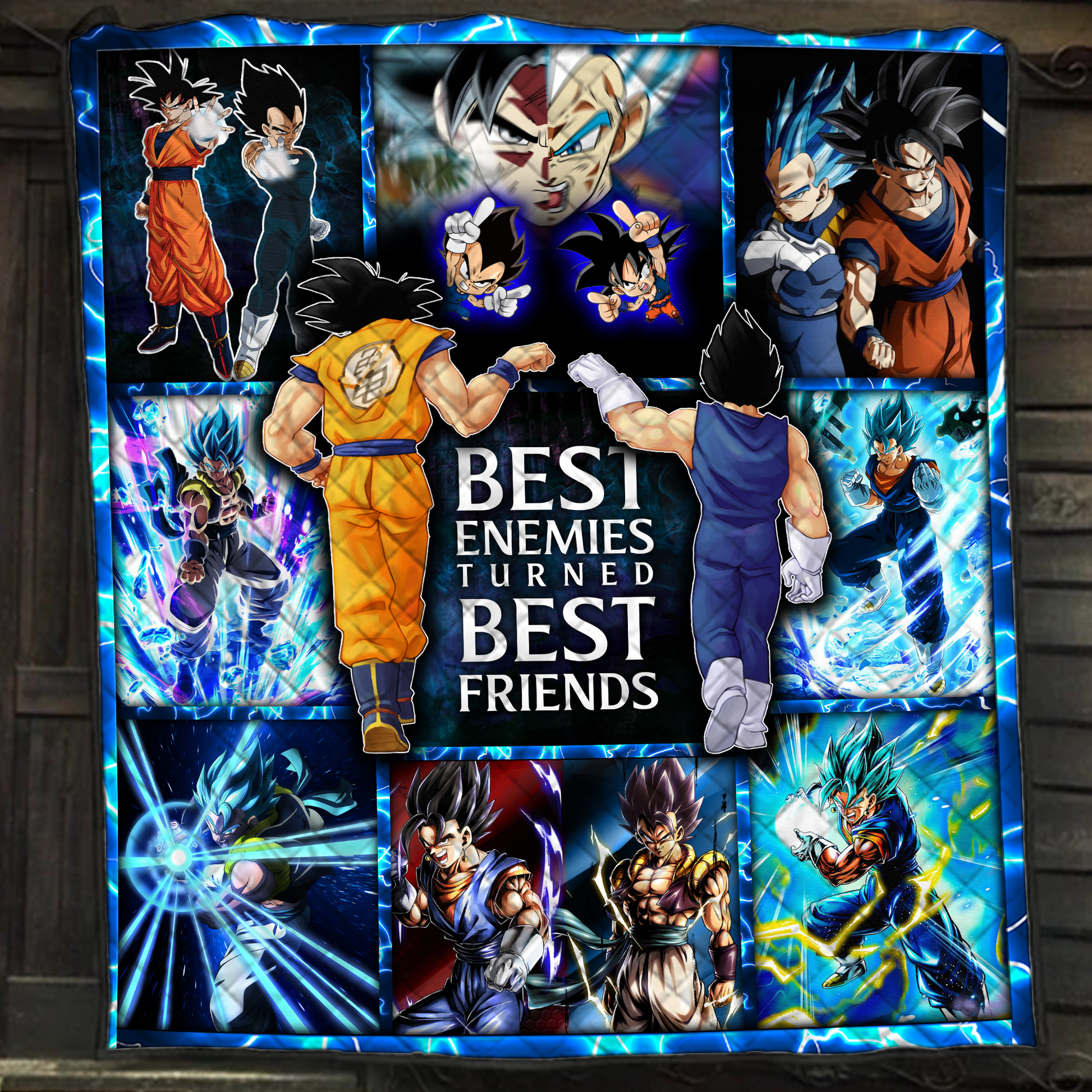 Dragon Ball Goku Vegeta Friendship And Gogeta Vegito Fushion 3D Quilt Bed Set Single Quilt