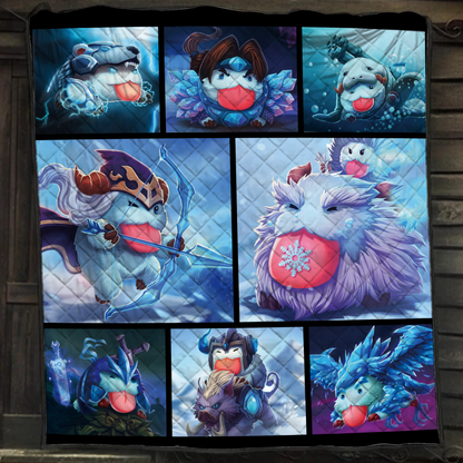 League Of Legends Poro Complication 3D Quilt Bed Set Single Quilt