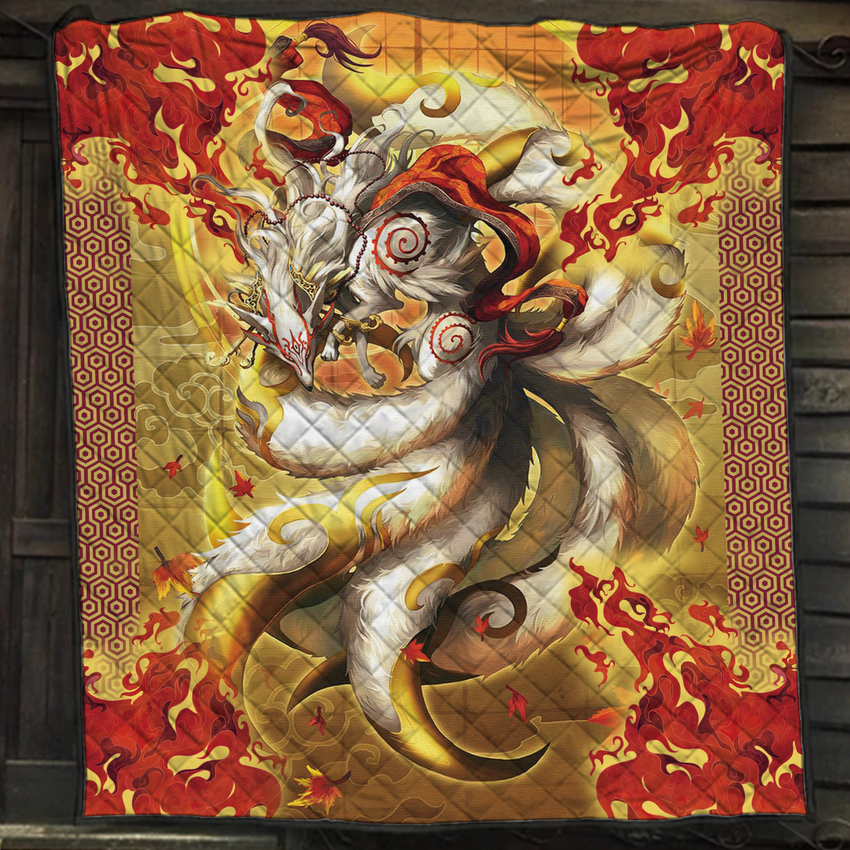 Nine Tail Okami Fox Quilt Bed Set Single Quilt