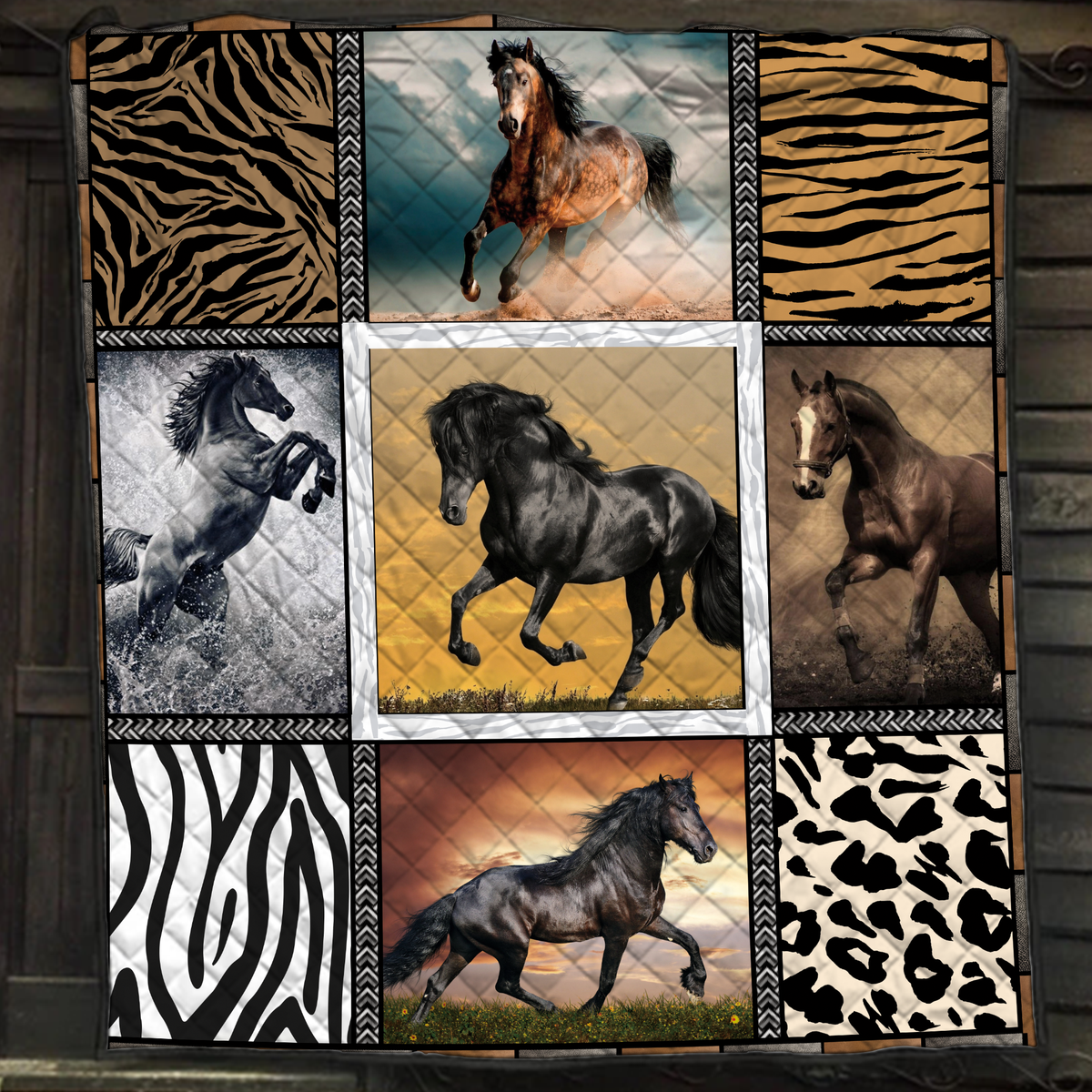 Wild Horses Quilt Bed Set Single Quilt