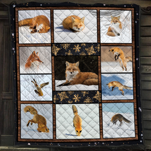 Fox In The Snow Quilt Bed Set