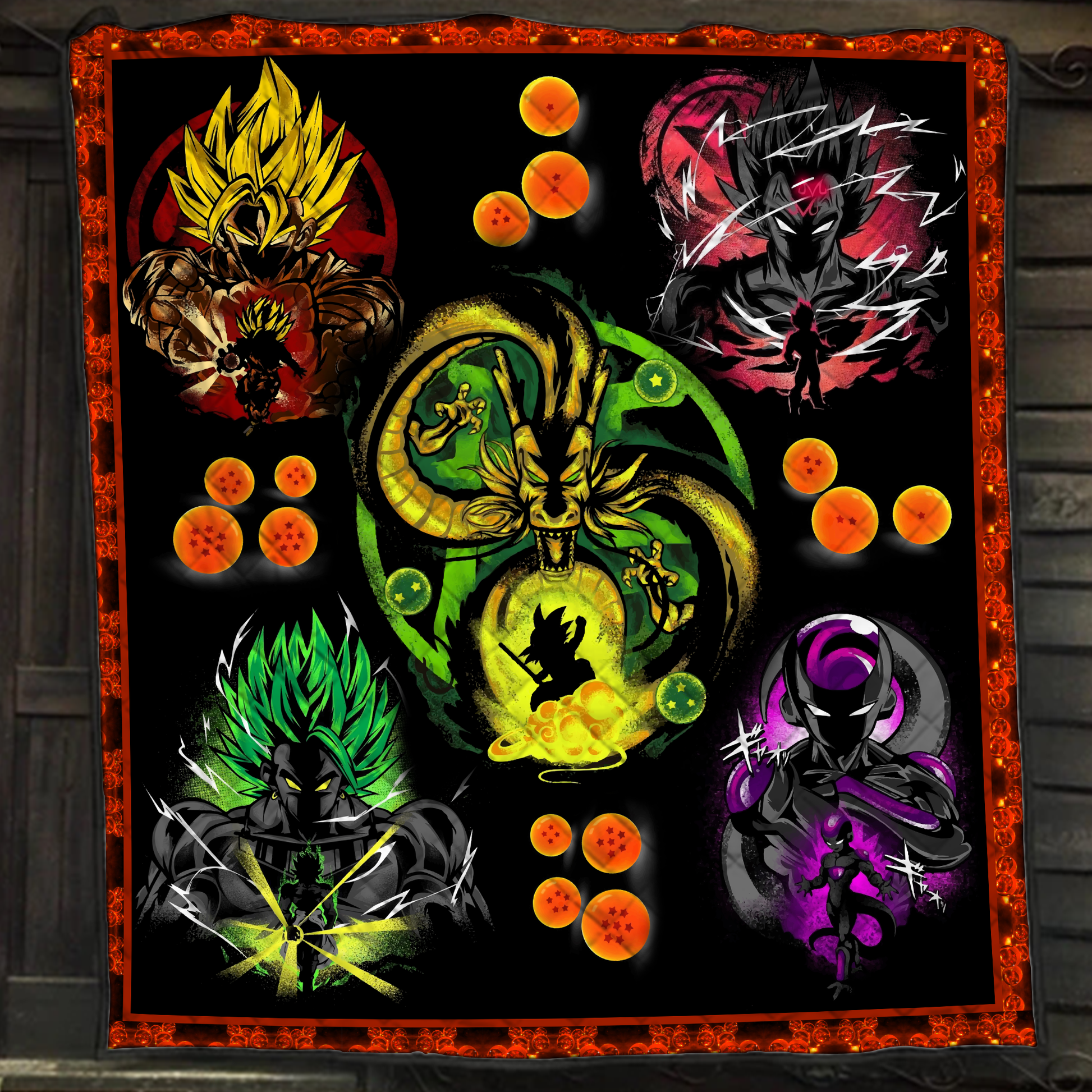 Dragon Ball Characters Son Goku, Vegeta, Broly, Frieza 3D Quilt Bed Set Single Quilt