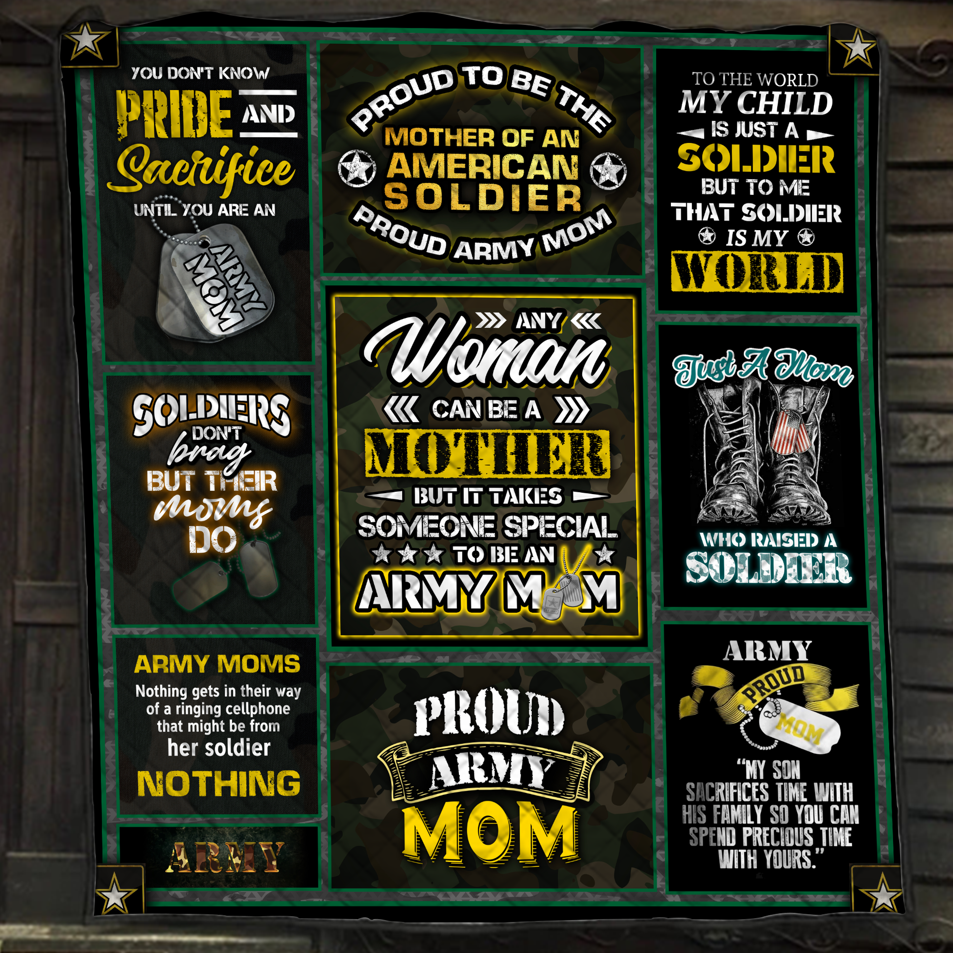 Proud Army Mom Quilt Blanket Quilt Set