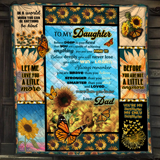 Dad to Daughter Quilt Blanket Quilt Set Single Quilt