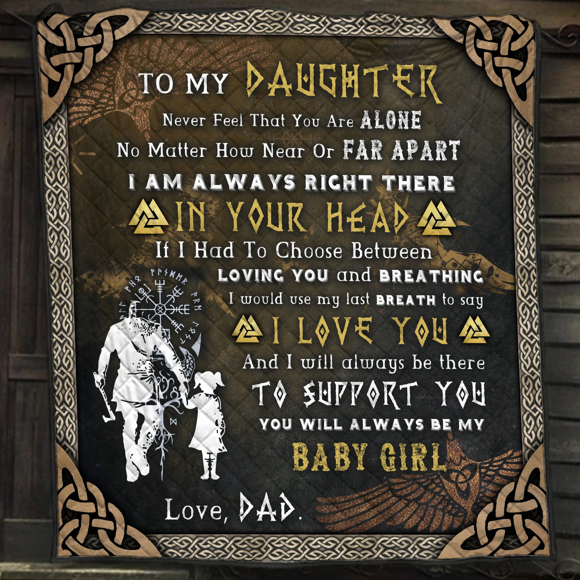 Viking Dad to Daughter Quilt Set