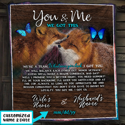 You And Me - Customized Name 3D Quilt Bed Set Single Quilt