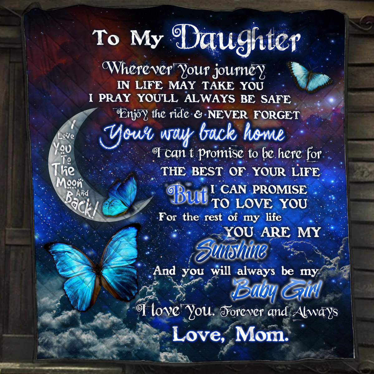 To my Daughter Quilt Blanket Quilt Set Single Quilt